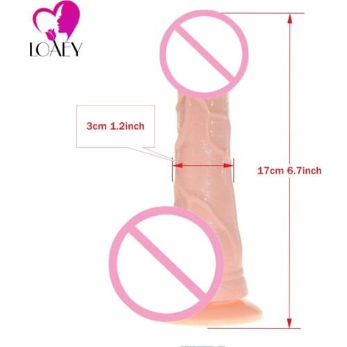 3 Sizes realistic Dildo, Waterproof Flexible realistic penis with textured shaft and Suction cup Sex toys for women
