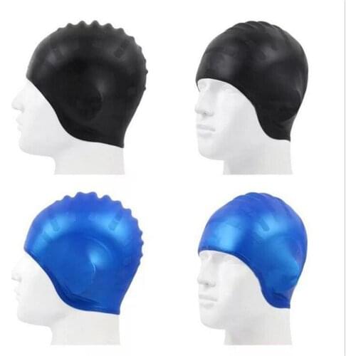 Silicone Extra Large Ear Protection Swimming Cap for Long Hair Man Woman Cool Elastic Solid Swim Hat