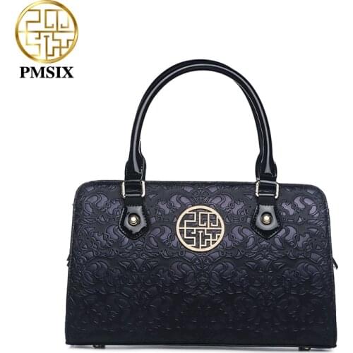 PMSIX PU Leather Women Handbag Vintage Casual Simple Female Tote Bags High Quality Famous Brand Ladies Large Capacity Bags