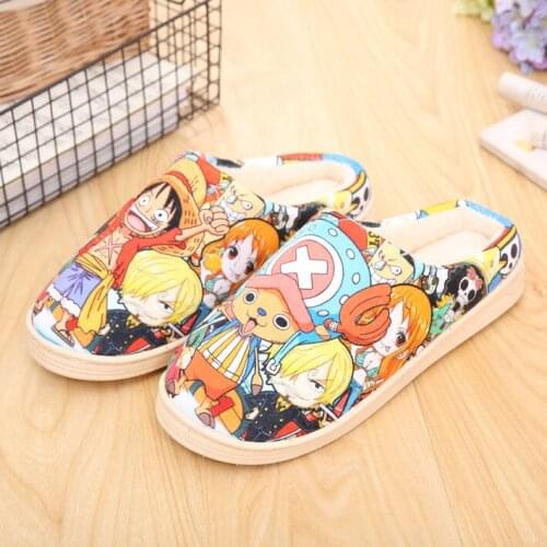 Slippers For Men Women Kids Luffy Monokuma Anime Game Cute Indoor Slippers Winter Home Warm Boots Daily Suit