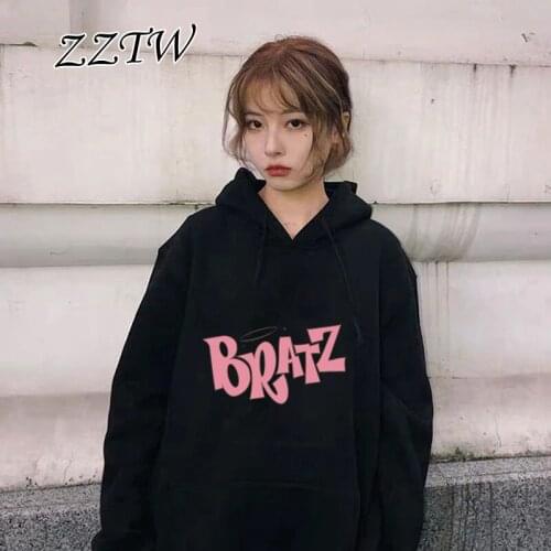 Bratz Letter print hoodie Autumn winter Sweatshirt Casual student Fashion harajuku Womens Hooded Long Sleeve sweatshirts female
