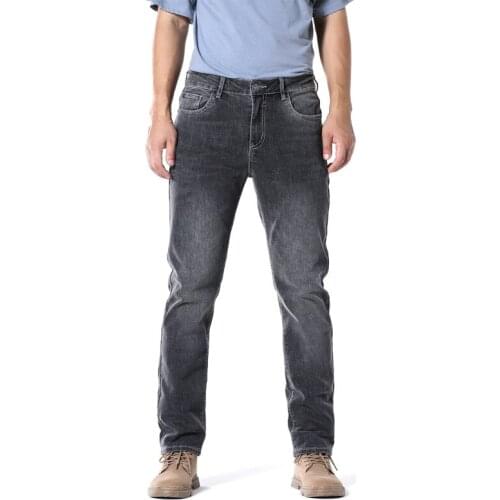 Spring Autumn Denim Jeans Men Regular Fit Casual Classic Basic Straight Black Jeans For Men Business Pants Jeans Men Big Size 40