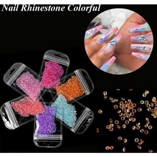 2MM Pointed Back Crystal Value Mix Nail Rhinestone Colorful Flat/sharp Bottom 3D Nail Gem AB Nail Rhinestones Gem Crystal ZD82-1