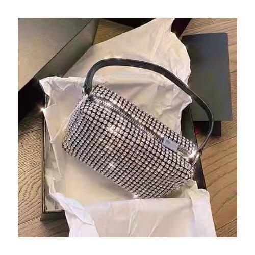 Ladies Shoulder Bag Portable Rhinestone Bag Full of Diamonds and Diamond Small Square Bag Dinner Ladies Bags for Women 2020