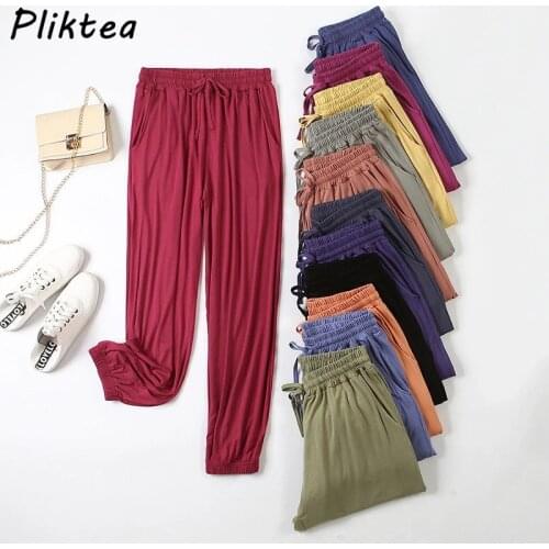 Womens Modal Homewear Pants Autumn Home Clothes Lounge Wear Autumn Pajamas Pants Fall Nightgown Pants