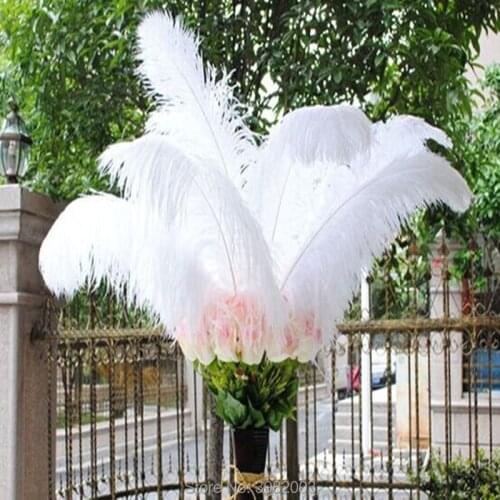10 pcs natural ostrich feathers 45-50 cm / 18-20 inches white ostrich feathers wedding celebration decoration