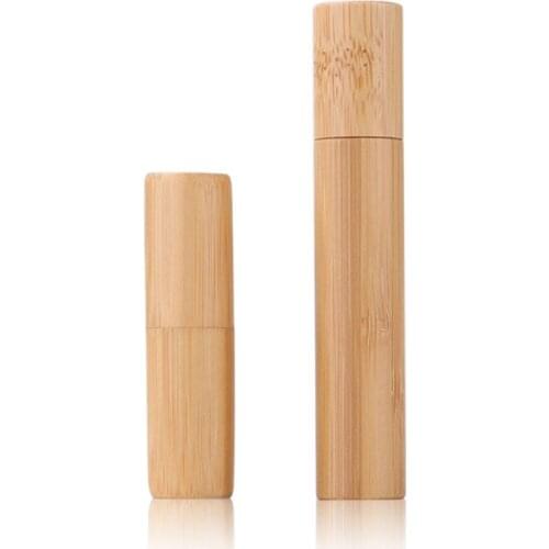 100pcs/lot 3ML 5ML10ml Natural Bamboo Refillable Empty Essential Oil bottle Perfume Steel Roller Ball glass Bottle