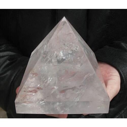 1390g HUGE Natural Clear Quartz Gemstone Crystal Pyramid