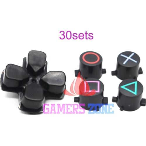 30sets For Sony Playstation 4 PS4 001 011 Black Controller D-Pad Circle Square Triangle X Button set
