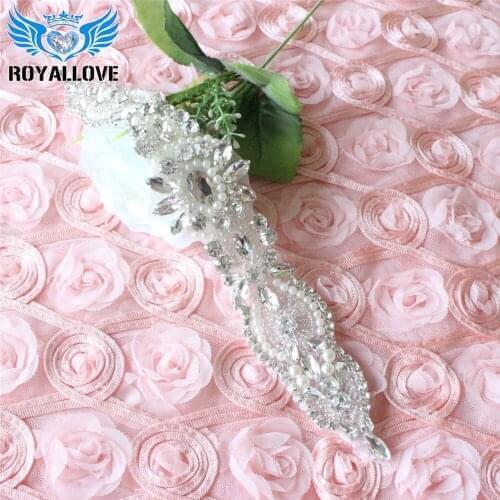 30pcs) Wholesale Hot Fix Iron Beaded Bridal Wedding Sashes Bridal Dress Jeweled Beaded Crystal Belt Embellished Sash Applique