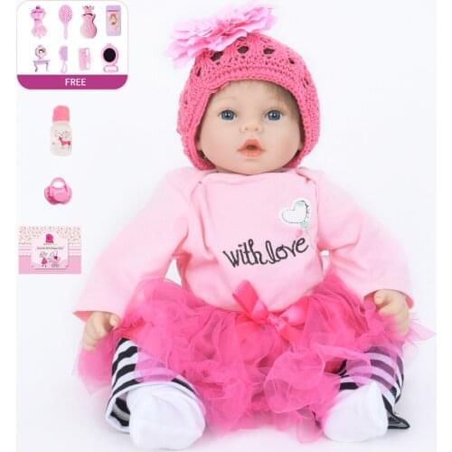 45CM Hot Sale Bebe Reborn Baby Doll Toy 18Inch Cloth Body Fashion Stuffed Realistic Lifelike Baby Doll Birthday Christmas Gifts