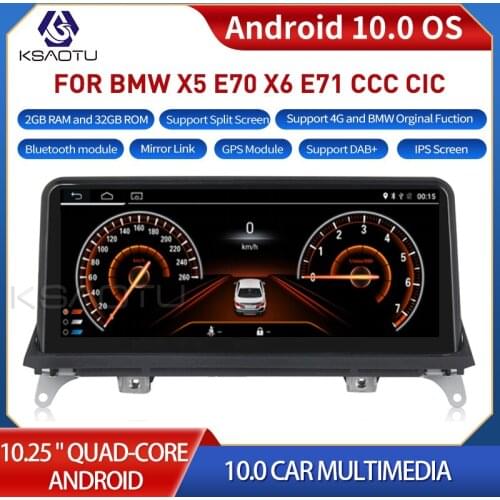 KSAOTU 1057 10.25" 4-Core Android 10.0 Auto radio for BMW X5 E70 X6 E71 4G WiFi Bluetooth