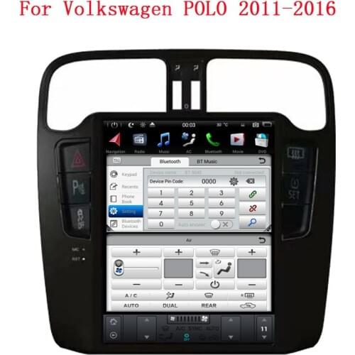 Tesla style android 7.12 car dvd player for Volkswagen polo 2012-2016 with vertical screen gps navigation wifi audio autoradio