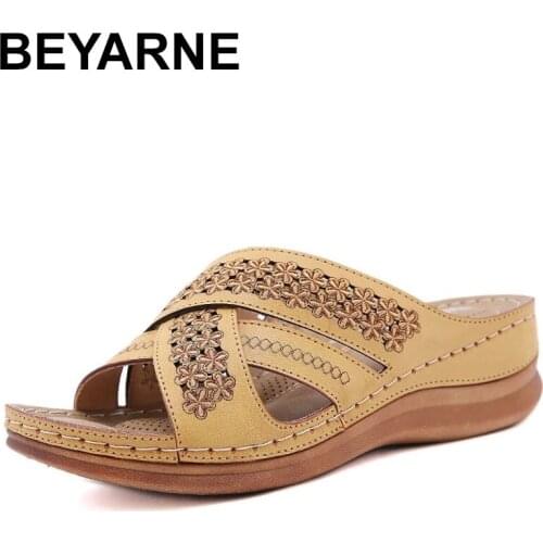 BEYARNE Woman Summer Comfortable Women Wedges Sandals Platform Casual Non-Slip Roman Womens Sandals Beach Soft Female Loafer