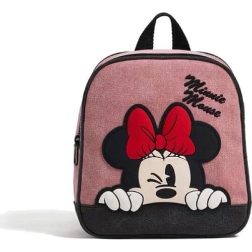 Disney Mickey Mouse Childrens Bag Kawaii Cartoon Backpack Mickey Minnie Mouse Pattern Girls Boy Kindergarten Schoolbag Gift