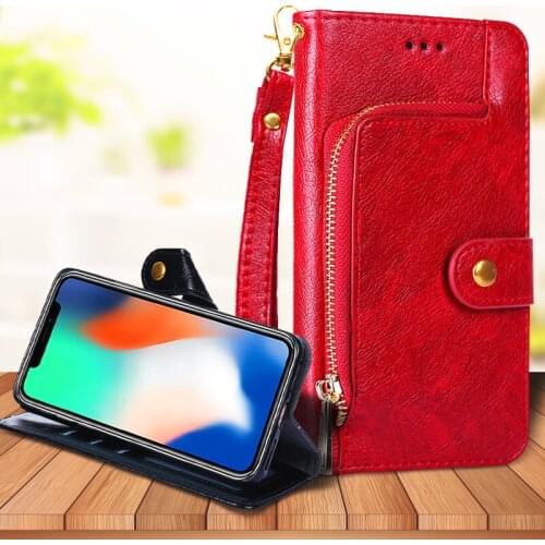 For Samsung Galaxy A70e A01 A60 A51 A50 A50s A41 A40 Fashion Zipper Wallet Bag Leather Case Lanyard Stand Phone Protective Cover