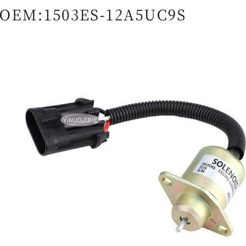New 1503ES-12A5UC9S flameout switch Kubota flameout switch 14*9*9 12V long needle excavator flameout solenoid valve