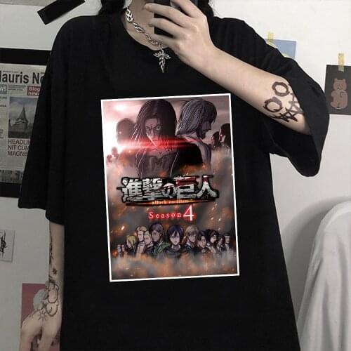 Japanese Anime Attack on Titan Season 4 Short Sleeve T-shirt Tops
