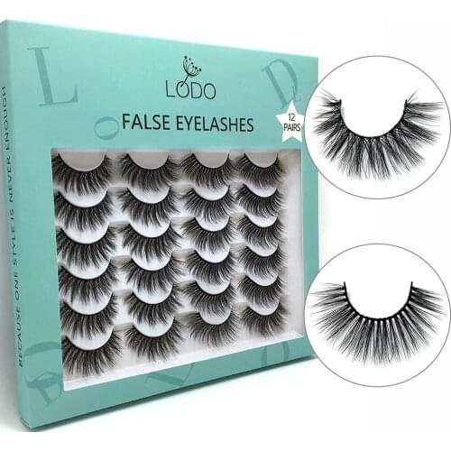 NEW 12pairs Faux 3D Mink Lashes Natural Long False Eyelashes Dramatic Volume Fake Lashes Makeup Extension Eyelashes