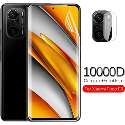 10000D Full Curved Hydrogel Film For Xiaomi Poco F3 PocoF3 Pocophone Little F 3 Camera Lens Screen Protector Not Tempered Glass