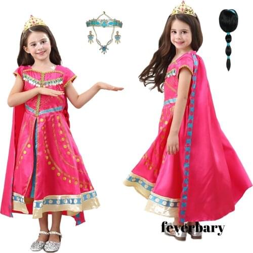 Aladdins lamp jasmine cosplay Costume for girls childrens dress jasmine princess girl dress role costume Performance Costume