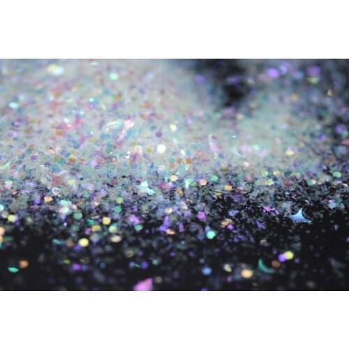 Colorful Holographic Iridescent White Glitter Confetti Dust Mixes for Nail Art ,Resin Craft