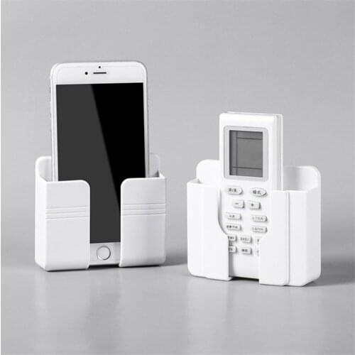 Multifunction Mobile Phone Charging Organizer Storage Box Wall Mounted Remote Control Holder Stand Plug Wall Holder Tool