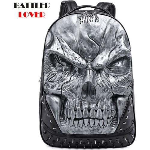 Men and Women Backpacks Personality Travel Backpack 3D Skull Backpacks Punk Laptop Schoolbag For Teenagers Drop Shipping