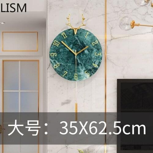 Living Room Modern Design Wall Clock Silent Pendulum Wall Clock Vintage Pure Copper Deer Head Net Red Nordic Art Reloj De Pared