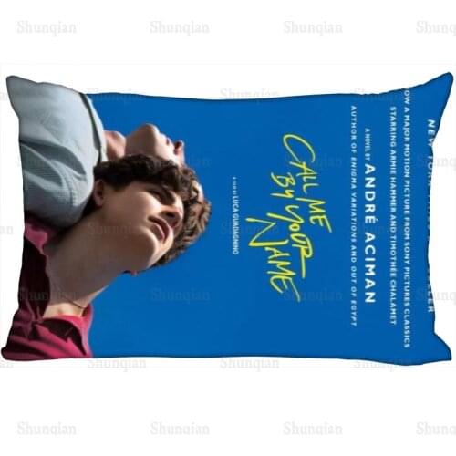 Custom Call Me by Your Name Pillowcase Cover Rectangle Zipper Pillow Cover Satin Fabric Pillowcase 40x60cm50X75cm(Two side) 0512