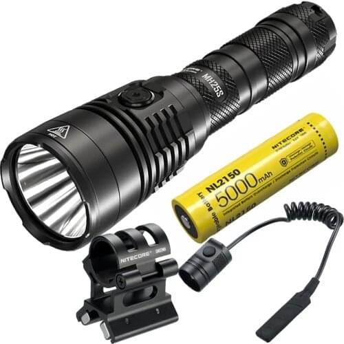 NITECORE MH25S USB-C Rechargeable Flashlight max 1800 Lumens USB Charging Torch beam throw 504 meter + 21700 5000mAh Li battery