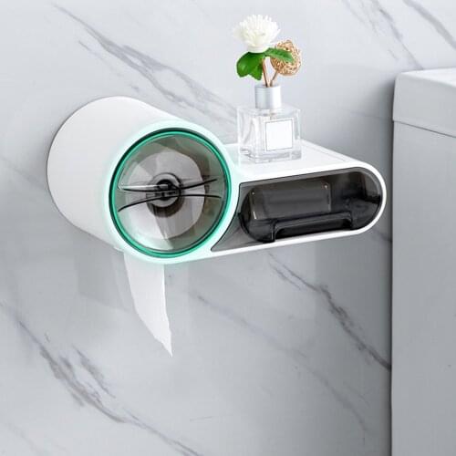 Newest Multifunction Creative Plastic Tissue Storage Box Wall-Mounted Waterproof Toilet Paper Holder Roll Dispenser For Bathroom