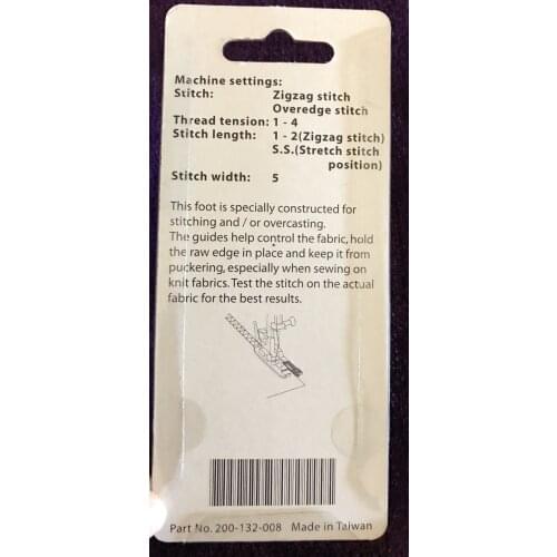 Genuine Janome Overedge Foot 5mm Max Width Zigzag #200132008