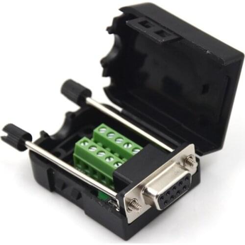 1pc DB9 Female D-Sub 9 Pin Plug Breakout Terminals Solderless Nut Type Connector Accessories 48*34*20mm