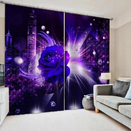 Luxury Blackout 3D Window Curtains For Living Room Bedroom Dream flower building curtains