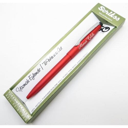 Scrikss İsme Custom Metal Red Ballpoint Pen