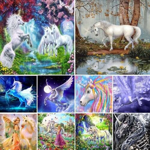 DIY 5D Diamond Painting Animal Unicorn Elf Girl Cross Stitch Kit Full Drill Embroidery Mosaic Picture of Rhinestones Home Decor