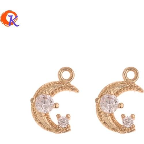 Cordial Design 30Pcs 6*10MM Jewelry Accessories/Charms/DIY Making/Moon Shape/Genuine Gold Plating/Hand Made/Earring Findings