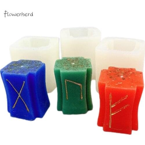 Rune Candle Silicone Mould Handmade Resin Molds Occult Divination Soap Mold Aromatherapy Candle Molds for Candle Making Supplies