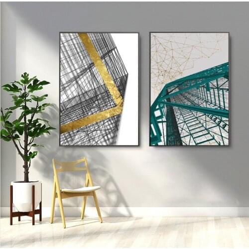 Modern Abstract Building Architecture Canvas Painting Industrial Style Wall Art Poster Prints for Sofa Gallery Room Decoration