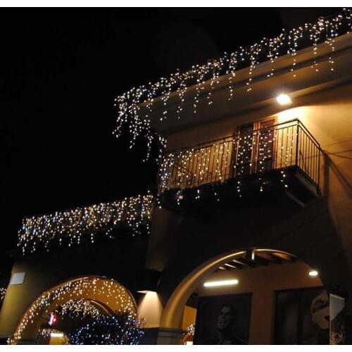 Christmas Lights Outdoor Decoration 3.5m Droop 0.4-0.6m Led Curtain Icicle String Lights New Year Wedding Party Garland Light