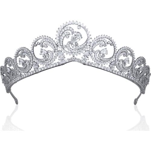 Princess Charlene Of Monaco Replica Tiara,Crystal Bride Ocean Tiaras for Bride,Prom,Party Head Accessories CH10409