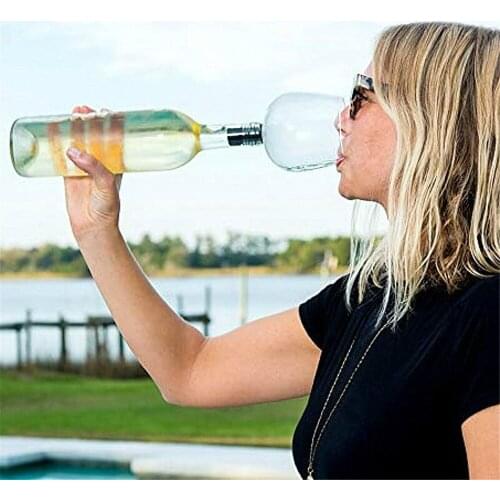 Creative Red Wine Champagne Glass Cup with Silicone Seal Drink Directly From Bottle Crystal Glasses Cocktail Mug 260ML Goblet