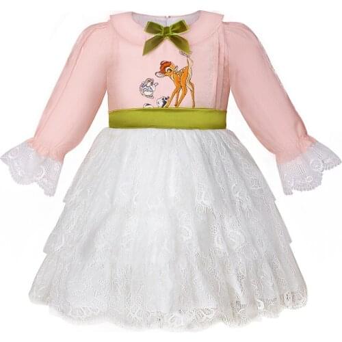 0-10Y Baby Girls Long Sleeve Pink Clothes Turkish Vintage Spanish Lolita Ball Gown Princess Dress Casual School Spring Autumn