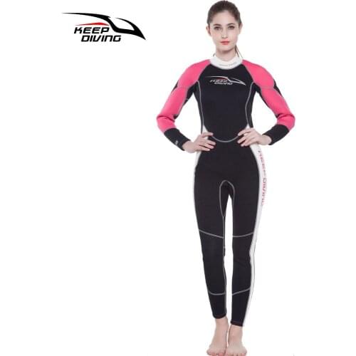 Women 3MM Neoprene Underwater Hunting Surfing Back Zipper Spearfishing Diving Suit One Piece Water Sport Scuba Snokeling WetSuit