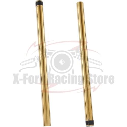 Golden Pair Front Fork Tubes Inner Fork Pipes For YAMAHA FZ6 FZ6R 2009-2014 2010 2011 2012 2013 20S-23110-00-00 41X595mm
