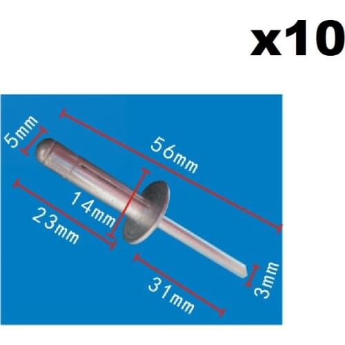 10pcs For Volvo (100) mudguard Aluminum Blind Pop Rivet / INDUSTRIAL ALUMINUM POP RIVET ASSORTMENT FOR HAND/AIR RIVETER GUN