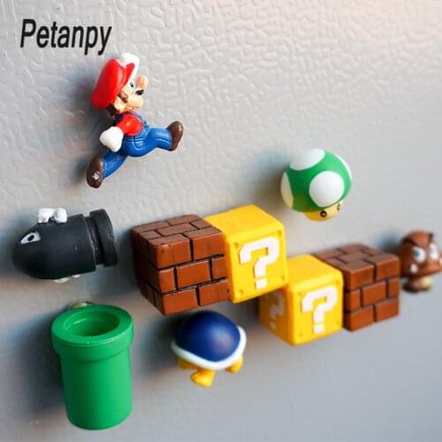 14pcs 3D Funy Stereoscopic Super Bros Fridge Magnets Message Sticker Adult Man Girl Boy Children Toy Birthday Gift