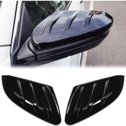 2PCS Black Carbon Fiber Look Stick-on Side Door Rear View Mirror Cover Cap For Honda Civic 2016-2020 Car Styling