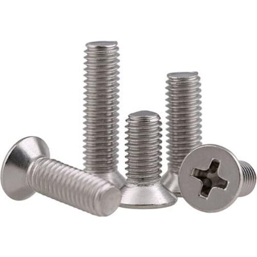 20pcs M4 304 stainless steel Phillips screws Countersunk head flat head bolt Mechanical screw 4mm-100mm length